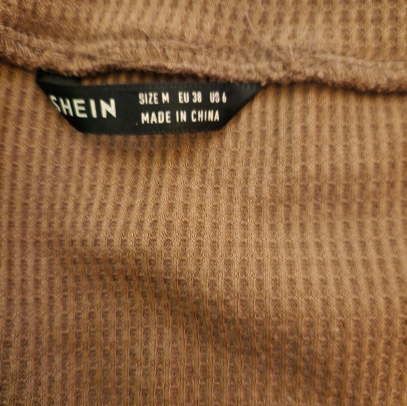 SHEIN medium 2 piece brown waffle lounge set. Coords - Picture 4 of 4